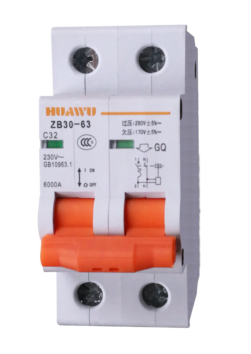 ZB30-63/2GY(QY\GY)帶過壓(欠壓、過欠壓)保護小型斷路器